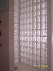 Block glass wall done by Kevin Holler at Holler Glass Block Minneapolis St Paul blockglass company minneapolis1.JPG